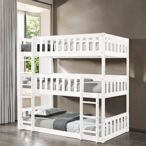 Lits superposés en forme de L pour bébés et enfants Lits jumeaux en bois pour enfants <span class=keywords><strong>Lit</strong></span> triple en bois pour tout-petits - Product Image 6