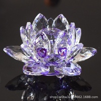 Ornement de lotus en quartz transparent coloré, décoration exquise pour la maison et le bureau, cadeau en gros directement de l'usine chinoise