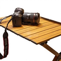 Table pliable d'extérieur en alliage d'aluminium, ultra-légère, portable, en bois de hêtre, pour pique-nique, mobilier d'extérieur, équipement de camping