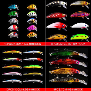 56pcs Artificial <b>Fishing</b> Lures Minnow Hard Bass Bait <b>Floating</b> Carp Lure Kits Fish Bait Set - Product Image 2
