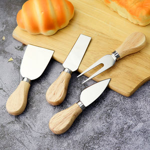 4 Pieces Mini <b>Cheese</b> Tool <b>Set</b> Stainless Steel <b>Cheese</b> <b>Knife</b> <b>Set</b> with Wood Handle - Product Image 3