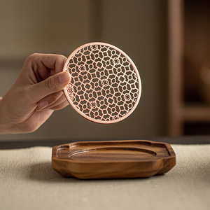 Walnut Wood Teapot Stand Irregular Shape Heat Resistant Base For Kung Fu <b>Tea</b> <b>Set</b> - Product Image 4