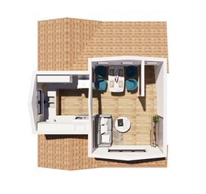 Maison en bois préfabriquée de 60 mètres carrés avec panneaux isolés structurels, une chambre et un <span class=keywords><strong>garage</strong></span> pour jeune couple - Product Image 6