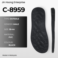 Sendal Jin Hoong Men C-8959 Hitam PVC Anti Air Anti Selip Tahan Lama Tebal 25mm Sol Luar Buatan Malaysia