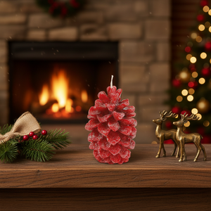 Candela a Cono Rossa con Glitter, Decorazione e Illuminazione Accattivante per la Casa - Product Image 3