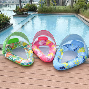 KELUKEYA - Tumbona Flotante Inflable con Sombrilla, Forma de Lágrima, Sofá Flotante para Piscina, Cama Flotante para Exteriores - Product Image 2