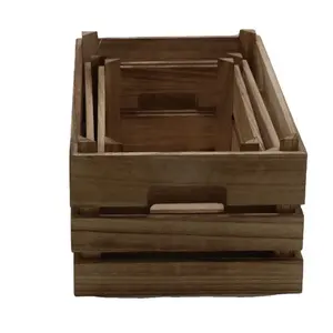 Cheap vintage decorative mini wooden fruit crates for sale , wooden crate wholesale