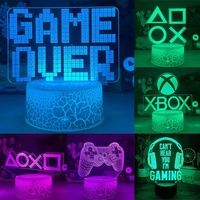 Lampe de bureau 3D personnalisée pour salle de jeux, icône de console de jeu, lampe de chevet LED
