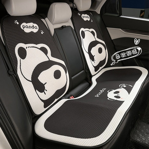 Cute Panda Car Seat <b>Cushion</b> Ice <b>Silk</b> Breathable Non Slip Cooling Seat Mat Universal Summer Four Seasons Decorative - Product Image 4