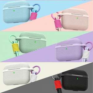 Étui antichoc pour écouteurs avec sangle en silicone souple pour AirPods 2025 Pro 3, étui avec sangle de poignet, étui souple respectueux de la peau - Product Image 2