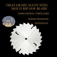 Lame de scie circulaire multi-usage TCT 350*4.5*3.0 *24+4T pour la découpe du bois, adaptée aux scies de table, outils de menuiserie à pointe carbure