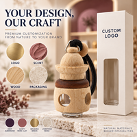 Diffuseur de parfum en bois pour voiture, flacon en verre suspendu, cordon tressé, concentration de parfum à 60%, logo personnalisé, OEM, ODM, vente en gros