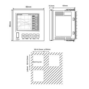 7 인치 블루 터치 스크린 4-20ma 종이없는 데이터 레코더 6 채널 온도 범용 입력 컬러 종이없는 레코더 - Product Image 2