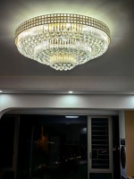 Nouveau Lustre en Cristal Luxe Léger 2026, Luminaire de Plafond Principal Atmosphérique de Style Européen pour Hôtels, Villas et Salons