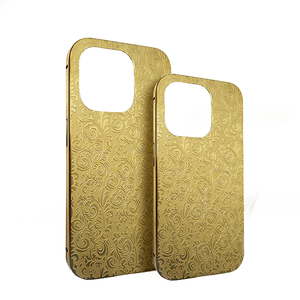 Logo <span class=keywords><strong>personnalisé</strong></span> Accepter Gold 2 en 1 Étui de protection en métal de luxe <span class=keywords><strong>avec</strong></span> sculpture profonde Coque polie Étui pour téléphone portable - Product Image 2