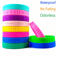 Bracelets en silicone et nylon imperméables personnalisés en gros avec logo, taille et couleur sur mesure pour activités promotionnelles