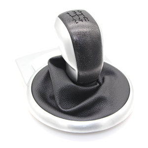 Citroen Gear <b>Shift</b> <b>Knob</b> Silver Leather 5-Speed Ergonomic For C4 2004-2008 QZXN-F24 - Product Image 4
