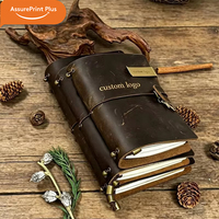 Carnet de voyage vintage en cuir pleine fleur fait main, journal TN, agenda de voyage en cuir de vachette avec logo personnalisé, vente en gros