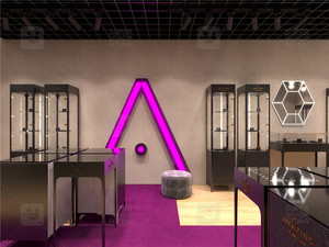 Vitrina de exhibición de Joyas de vidrio templado personalizada, diseño Interior de tienda de moda, iluminación Led, escaparate de exhibición de joyería de madera - Product Image 5