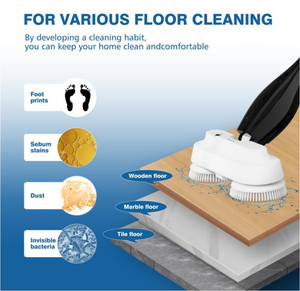 Vadrouille électrique sans fil avec double tête de brosse et réservoir d'eau pour vadrouille pour le nettoyage des carreaux de salle de bain - Product Image 3
