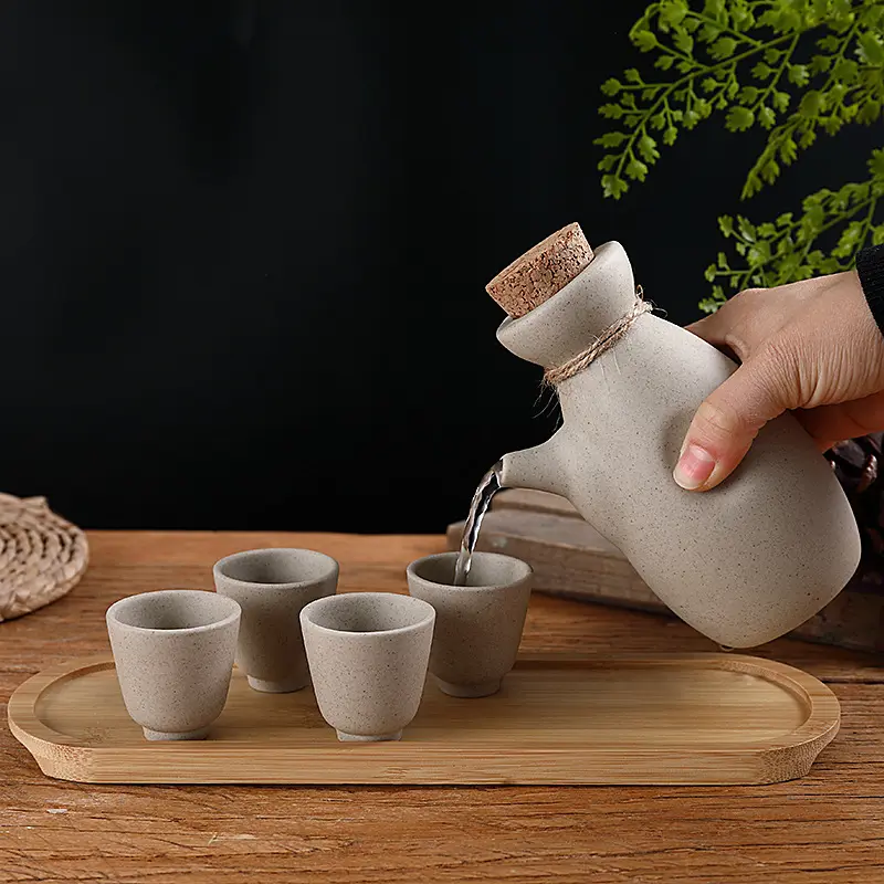 Taza de vino pequeña de cerámica para el hogar de estilo japonés, vino caliente, olla de sake de cerámica