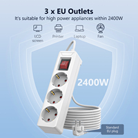 Multiprise parasurtenseur 3 AC EU prise de courant prise câble adaptateur câble 1.5 m pour bureau à domicile