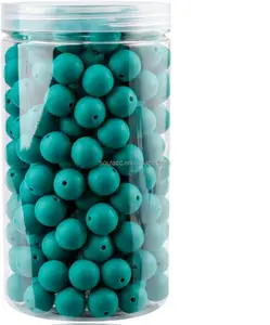 Wholesale BPA Free 105pcs/box Round Candy Colors Baby Chewable Silicone Bracelet Beads