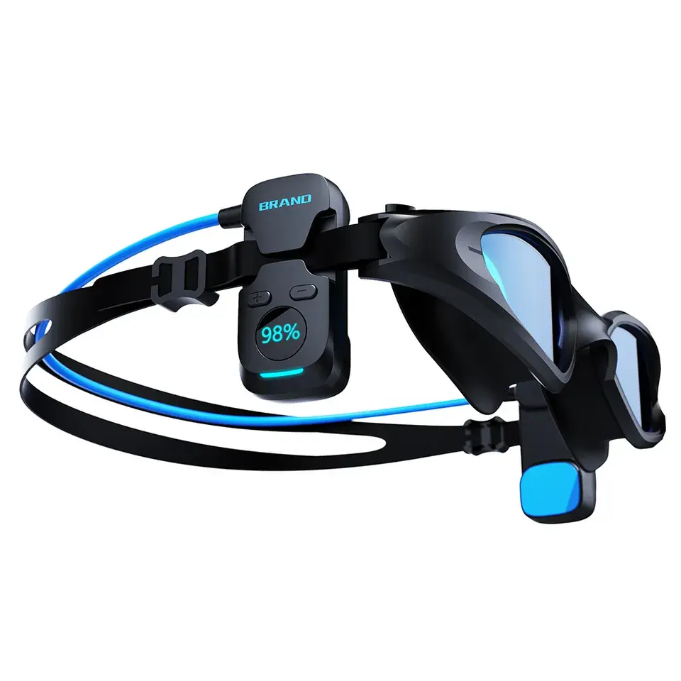 X8 IPX8 kacamata renang tahan air tampilan Digital Headphone olahraga Headset konduksi tulang nirkabel Earphone dengan pemutar Mp3
