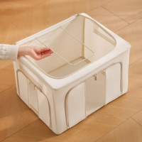 Panier de rangement pliable empilable en tissu non tissé à motif drapeau américain, capacité supérieure à 35 L, organisateur de vêtements