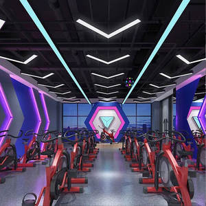 Lampu langit-langit LED minimalis Modern, lampu gantung bentuk V, lampu liontin linier untuk Pencahayaan Kantor Gym dengan desain panah - Product Image 1