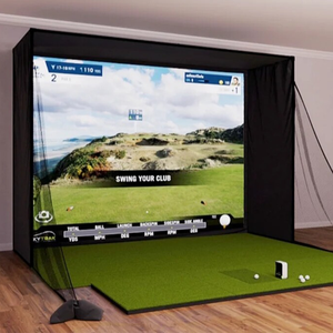 <span class=keywords><strong>Simulateur</strong></span> <span class=keywords><strong>de</strong></span> <span class=keywords><strong>golf</strong></span> virtuel intérieur/extérieur 10x9 pieds avec structure en aluminium et écran HD double couche résistant aux impacts pour la maison - Product Image 2