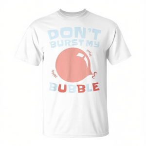 T-shirt promotionnel à thème chewing-gum avec la citation « Don't Burst My Bubble » - Product Image 2