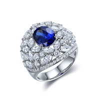 MUSHAN Jewelry Factory Pierres précieuses de laboratoire cultivées en laboratoire Argent 925 - Ensemble de rubis sang de pigeon Pierre principale luxueusement incrustée