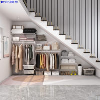 Armoire de chambre à coucher suspendue extensible en acier moderne personnalisée, verrouillable, sous les escaliers, grenier