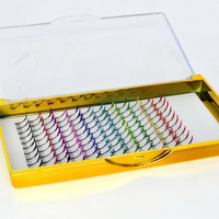Extensions de cils synthétiques préfabriquées faites à la main, courbure C, 15 mm de long, sans cruauté animale, CC DD LU, cils féeriques scintillants, mélange de pointes brillantes