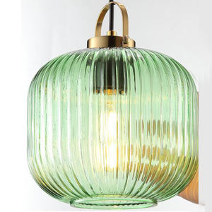 Green Round <strong>Glass</strong> <strong>Lampshade</strong> for Pendant Light - Product Image 3