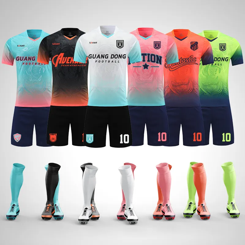 Uniformes de bóng đá tùy chỉnh tên đội bóng đá Jersey mô hình thiết kế đầy đủ bộ thăng hoa đồng phục bóng đá