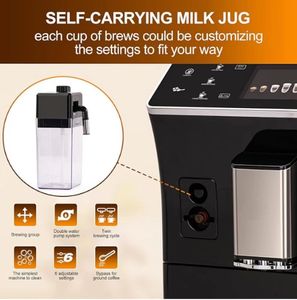 Smart Full-Automatic Stainless Steel <b>Coffee</b> <b>Machine</b> with <b>Touch</b> <b>Screen</b> 19Bar Pump Milk Frothing Hot Water System 16 <b>Coffee</b> Drinks - Product Image 3