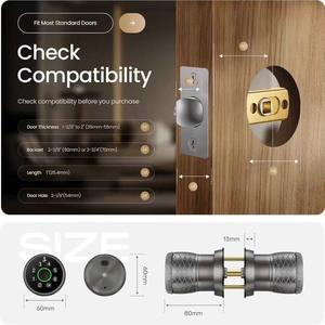 Serrure intelligente moderne et simple <span class=keywords><strong>en</strong></span> aluminium avec empreinte digitale, prise <span class=keywords><strong>en</strong></span> charge multilingue, anti-graffiti, serrure à combinaison physique, pour bois - Product Image 4