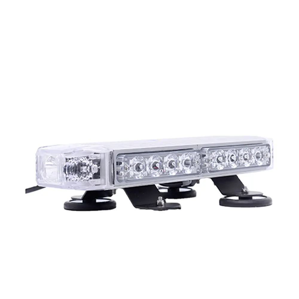 Minibarra de luz LED de advertencia, estroboscópica, magnética, 3W, 4 LED, DC12V, 24V, multivoltios, plata o aluminio negro, 320mm, 12,6 pulgadas
