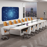 Table de réunion de bureau de luxe de grande taille, design moderne, table de salle de réunion, mobilier de bureau dans un ensemble table et chaises de conférence