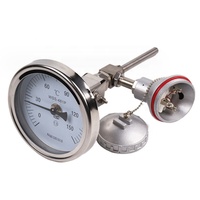 Termometer Bimetalik Digital Universal Radial-Aksial Tipe Pointer dari Baja Tahan Karat Termometer Bimetalik Tipe Thermowell