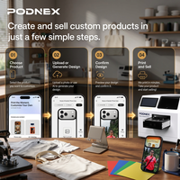 Impresora Digital Automática de Inyección de Tinta UV CMYK PodNEX A3 DX7, Todo en Uno, Rollo a Rollo, 2400 DPI, para Carcasas de Plástico para Teléfonos/AirPods, Android