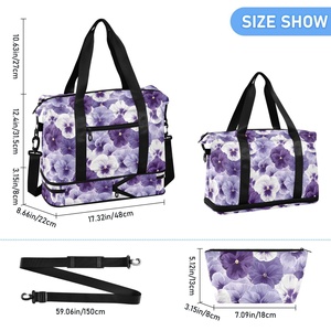 Hawaiian Lifestyle Custom Fashion Leopard Design Travel Foldable Bags Lightweight Large Sport Duffel Bag With Makeup Pouch - Product Image 4