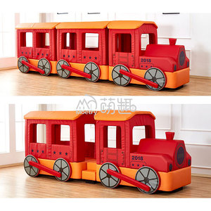 Moetry Tomas Aire de jeux intérieure sur le thème du train pour bébés et tout-petits de 2 à 6 ans, salle de sport sensorielle multifonctionnelle en bois léger - Product Image 4