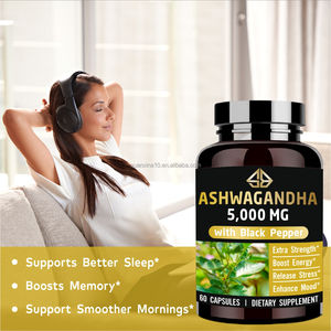 Ashwagandha extra forte au poivre noir 5000 mg – Booste l'énergie, améliore l'humeur, soulage le stress, favorise la mémoire et le sommeil – Capsules sans gluten à base de plantes - Product Image 4