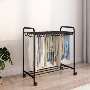 Clothing Organizer Pant <b>Hanger</b> <b>Standing</b> Type Minimalist Space Saving Rectangle Shape With Wheels For Home Hotel Use - Product Image 1