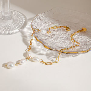Tobillera de Mujer Estilo Bohemia Chapada en Oro con Cadena de Perlas de Imitación, Joyería para Bodas - Product Image 5
