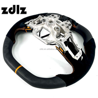 Volant personnalisé en fibre de carbone mate avec cuir suédé noir pour Ford Mustang 2015 2018 GT Shelby Accessoires de voiture