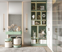 Ensemble de meubles de garde-robe moderne personnalisé de couleur verte pour la maison Solution de stockage de vêtements de chambre à coucher